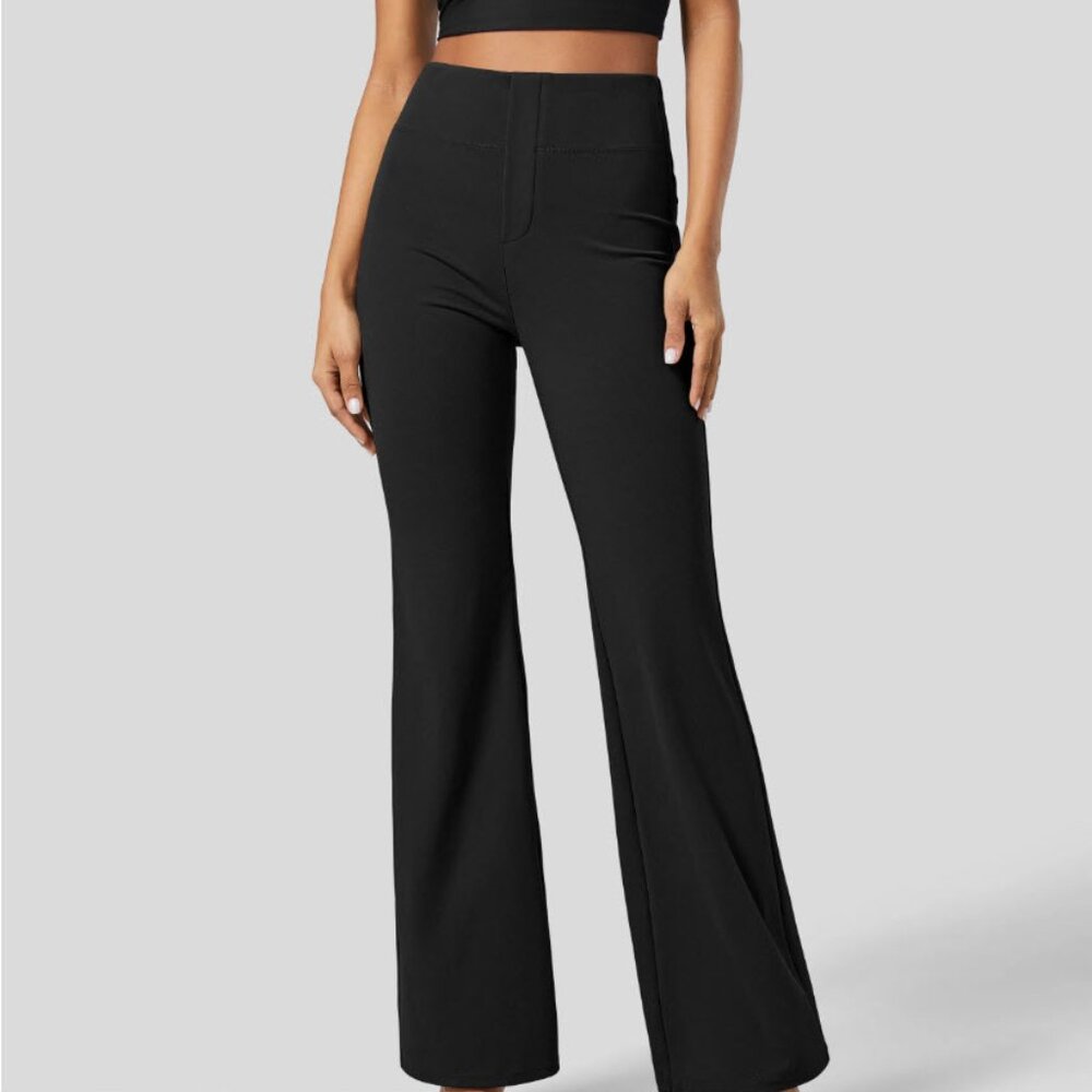 Halara Flex High Waisted Back Side Pocket Slight Flare Work Pants SZ Medium